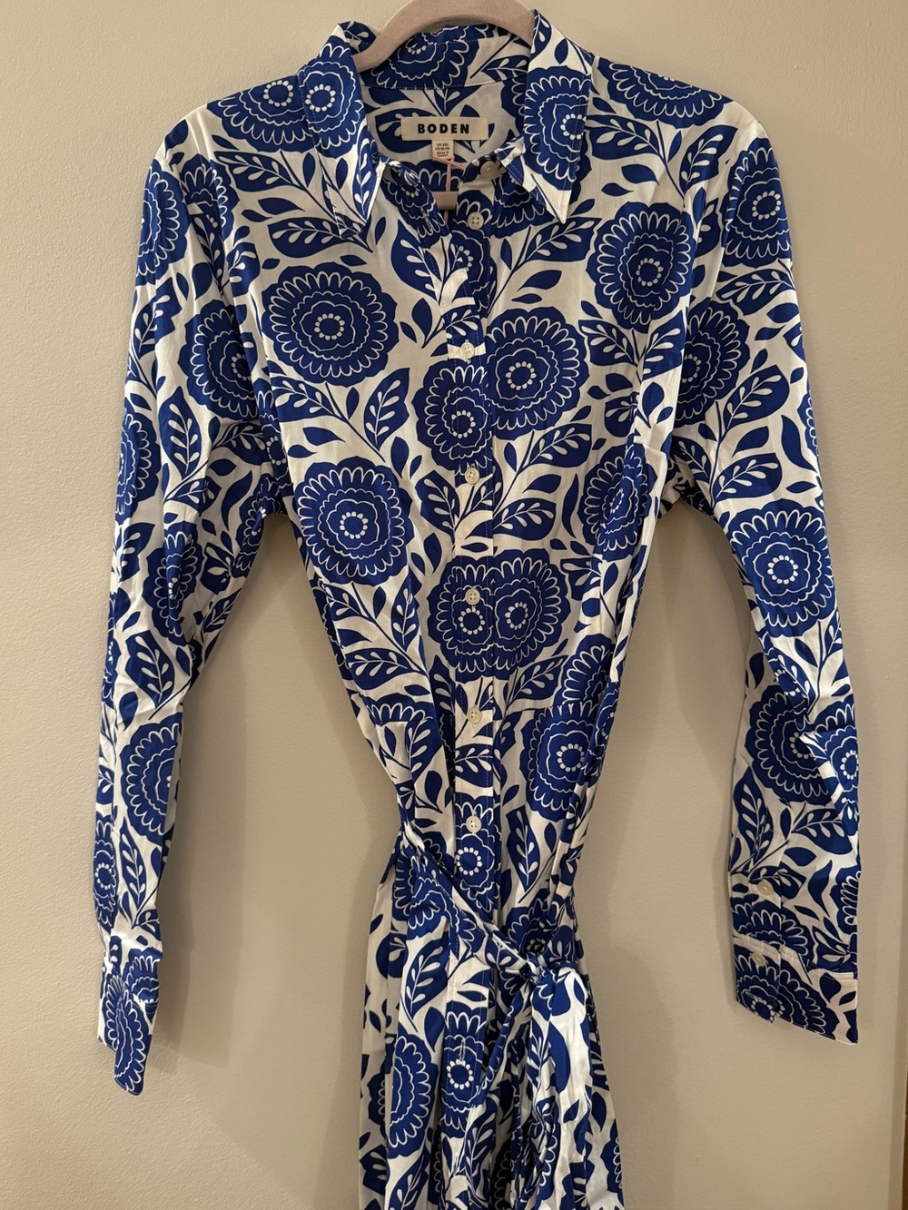 Boden Dress with Blue Floral Print